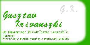 gusztav krivanszki business card